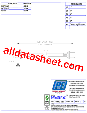 PE3052LF-48 Datasheet PDF - Pasternack Enterprises, Inc.