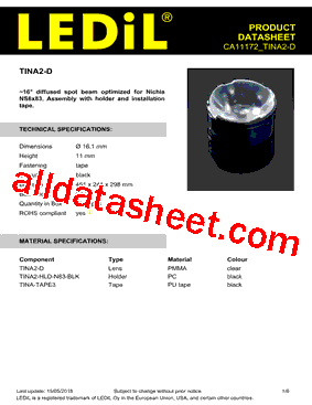 CA11172 Datasheet PDF - Ledil, Inc.