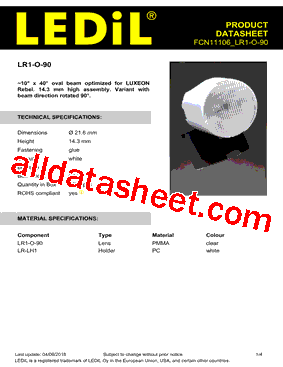 FCN11106 Datasheet PDF - Ledil, Inc.
