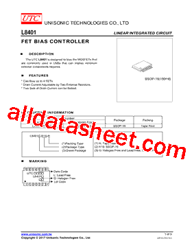 L8401G-R16-R Datasheet PDF - Unisonic Technologies