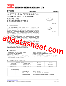 UT3223G-R20-R Datasheet PDF - Unisonic Technologies
