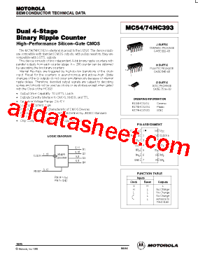 MC74HC393D Datasheet PDF - ON Semiconductor