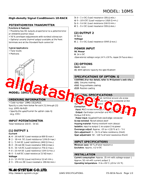 10MS-40-R Datasheet PDF - M-System Co.,Ltd.