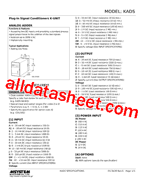 KADS-5WW-R./Q Datasheet PDF - M-System Co.,Ltd.