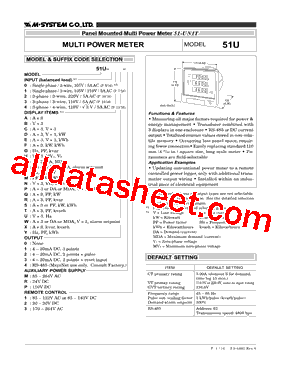 51U-1J2-M1 Datasheet PDF - M-System Co.,Ltd.