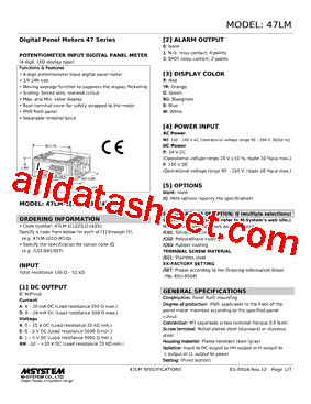 47LM-1A0YR-R Datasheet PDF - M-System Co.,Ltd.