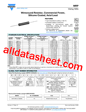 MRP Datasheet PDF - Vishay Siliconix