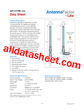 ANT-2.4-PML Datasheet PDF - Linx Technologies