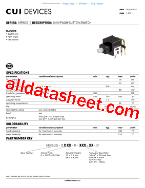 MPB05-2C33-R-CAP-R-D Datasheet PDF - CUI INC