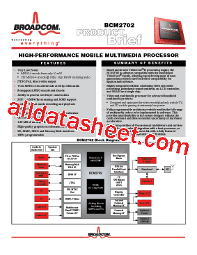 BCM2702 Datasheet PDF - Broadcom Corporation.
