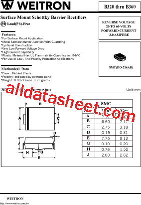 B360 Datasheet PDF - Weitron Technology