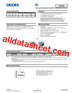 B360AM Datasheet PDF - Diodes Incorporated