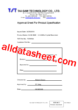 TZ0694A Datasheet PDF - TAI-SAW TECHNOLOGY CO., LTD.