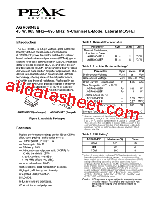 AGR09045EF Datasheet PDF - PEAK electronics GmbH