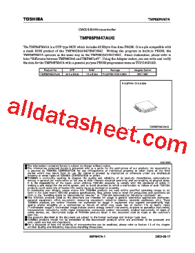 TMP86PM47AUG Datasheet PDF - Toshiba Semiconductor