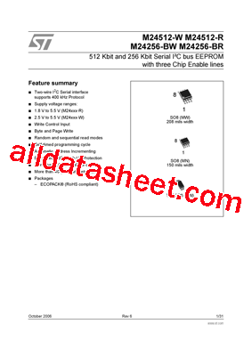 M24512-RMW6TP Datasheet PDF - STMicroelectronics