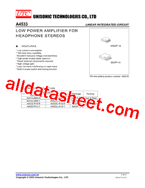 A4533L-R10-R Datasheet PDF - Unisonic Technologies