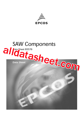 B3576 Datasheet PDF - EPCOS