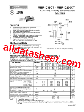 MBR1045CT Datasheet PDF - Taiwan Semiconductor Company, Ltd