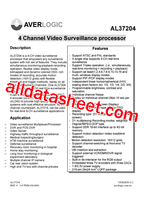 AL37204 Datasheet PDF - AverLogic Technologies Inc