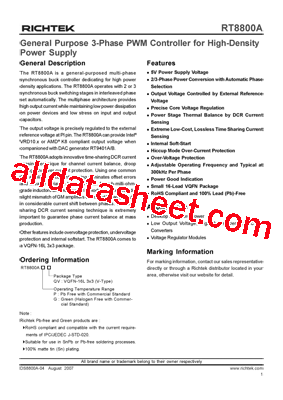 RT8800AGQV Datasheet PDF - Richtek Technology Corporation