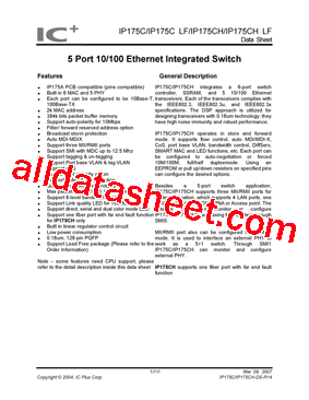 IP175C-DS-R07 Datasheet PDF - List of Unclassifed Manufacturers