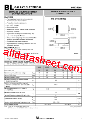 B360 Datasheet PDF - Galaxy Semi-Conductor Holdings Limited
