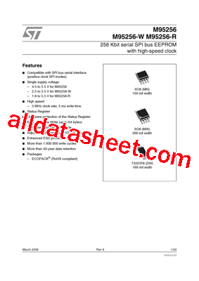 M95256-R Datasheet PDF - STMicroelectronics