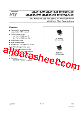 M24512-R Datasheet PDF - STMicroelectronics