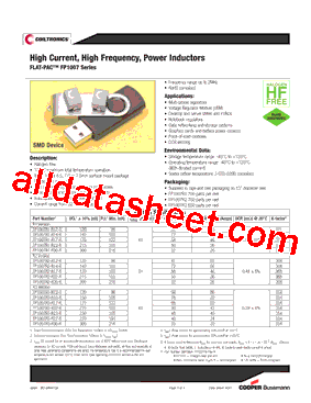 FP1007R2-R17-R Datasheet PDF - Cooper Bussmann, Inc.