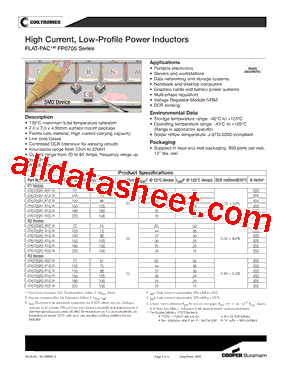 FP0705R3-R22-R Datasheet PDF - Cooper Bussmann, Inc.