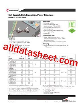 FP1308R2-R26-R Datasheet PDF - Cooper Bussmann, Inc.