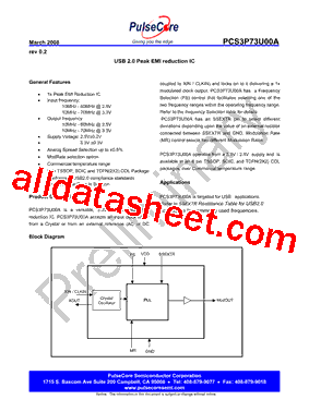 PCS3P73U00AG-08-ST Datasheet PDF - PulseCore Semiconductor