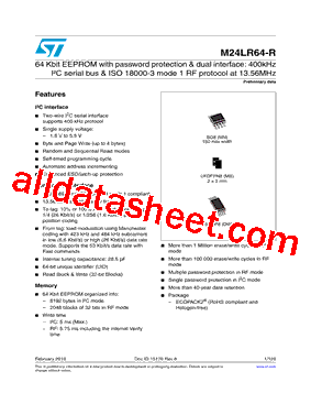 M24LR64-R Datasheet PDF - STMicroelectronics