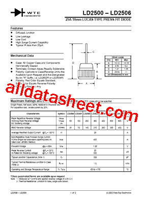 LD2500 Datasheet PDF - Won-Top Electronics