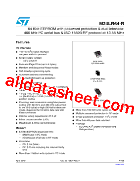M24LR64-R Datasheet PDF - STMicroelectronics