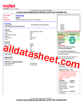 0190710303 Datasheet PDF - Molex Electronics Ltd.
