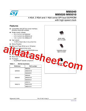 M95010-R Datasheet PDF - STMicroelectronics