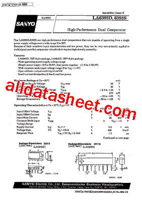 LA6393D Datasheet PDF - Sanyo Semicon Device