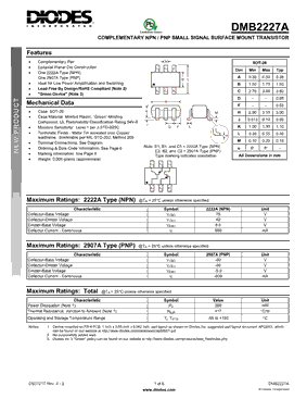 DMB2227A-7 Datasheet PDF - Diodes Incorporated