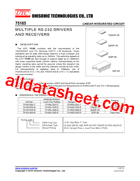 75185G-R20-R Datasheet PDF - Unisonic Technologies