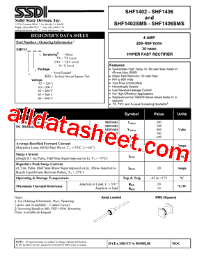 SHF1402 Datasheet PDF - Solid States Devices, Inc