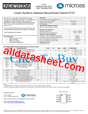 IT131_SOIC Datasheet PDF - Micross Components