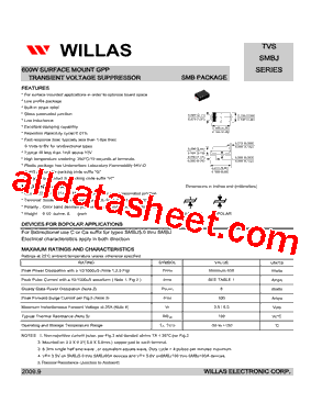 SMBJ Datasheet PDF - WILLAS ELECTRONIC CORP