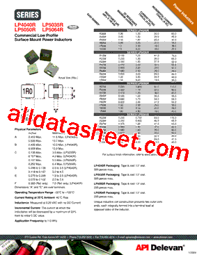 LP5035R-R22M Datasheet PDF - API Delevan
