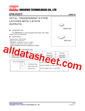 U74LVC573G-R20-R Datasheet PDF - Unisonic Technologies