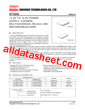 UT13243L-R28-R Datasheet PDF - Unisonic Technologies