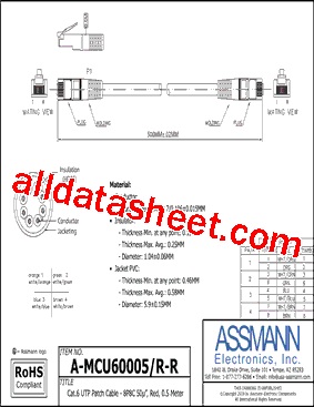 A-MCU60005-R-R Datasheet PDF - Assmann Electronics Inc.