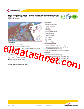 MPI4040R1-R10-R Datasheet PDF - Cooper Bussmann, Inc.