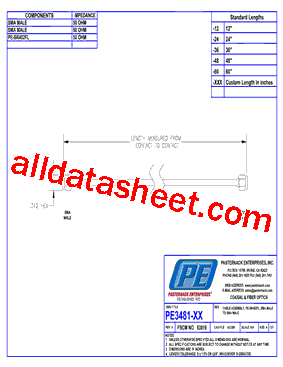 PE3481 Datasheet PDF - Pasternack Enterprises, Inc.
